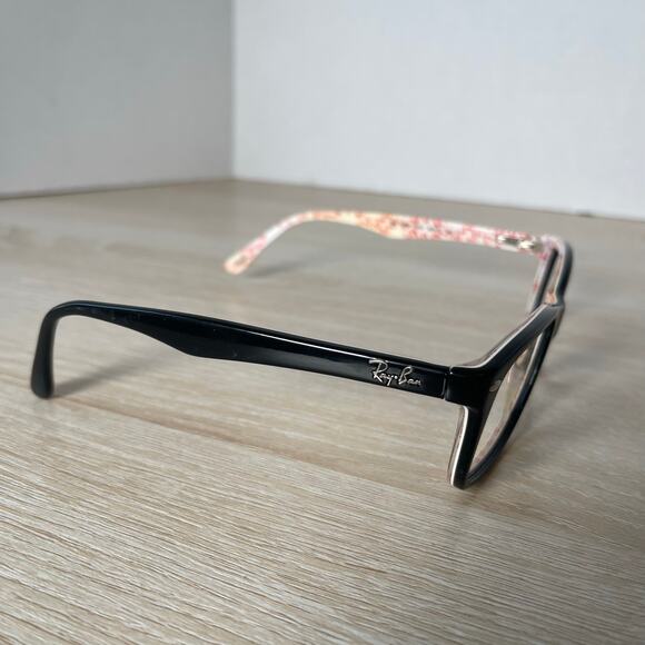 Ray-Ban RB5228 5014 Eyeglasses Black White and Red 55-17-140 Frames Only - Picture 9 of 9